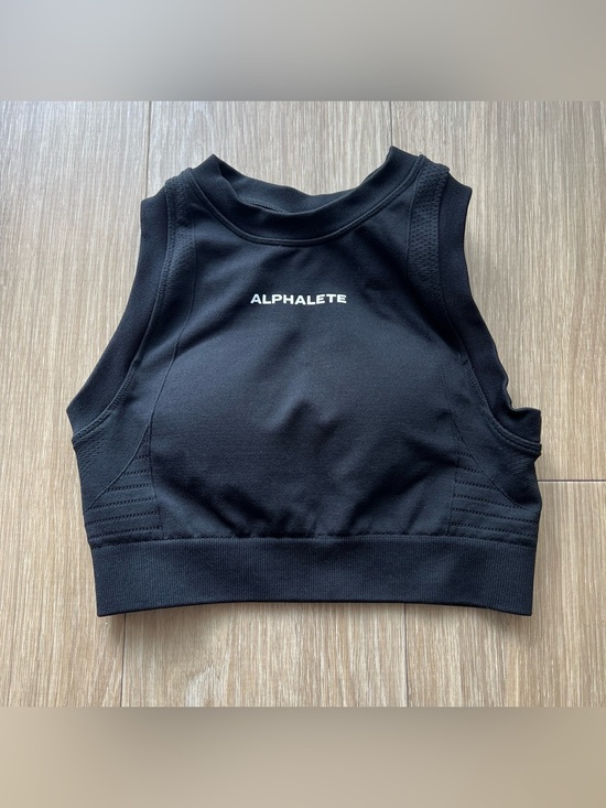 Alphalete Tops - Alphalete Black High-Neck Athletic Crop Top